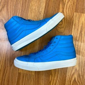 VANS Sk8 Hi Neon Leather Blue W US 5 slim